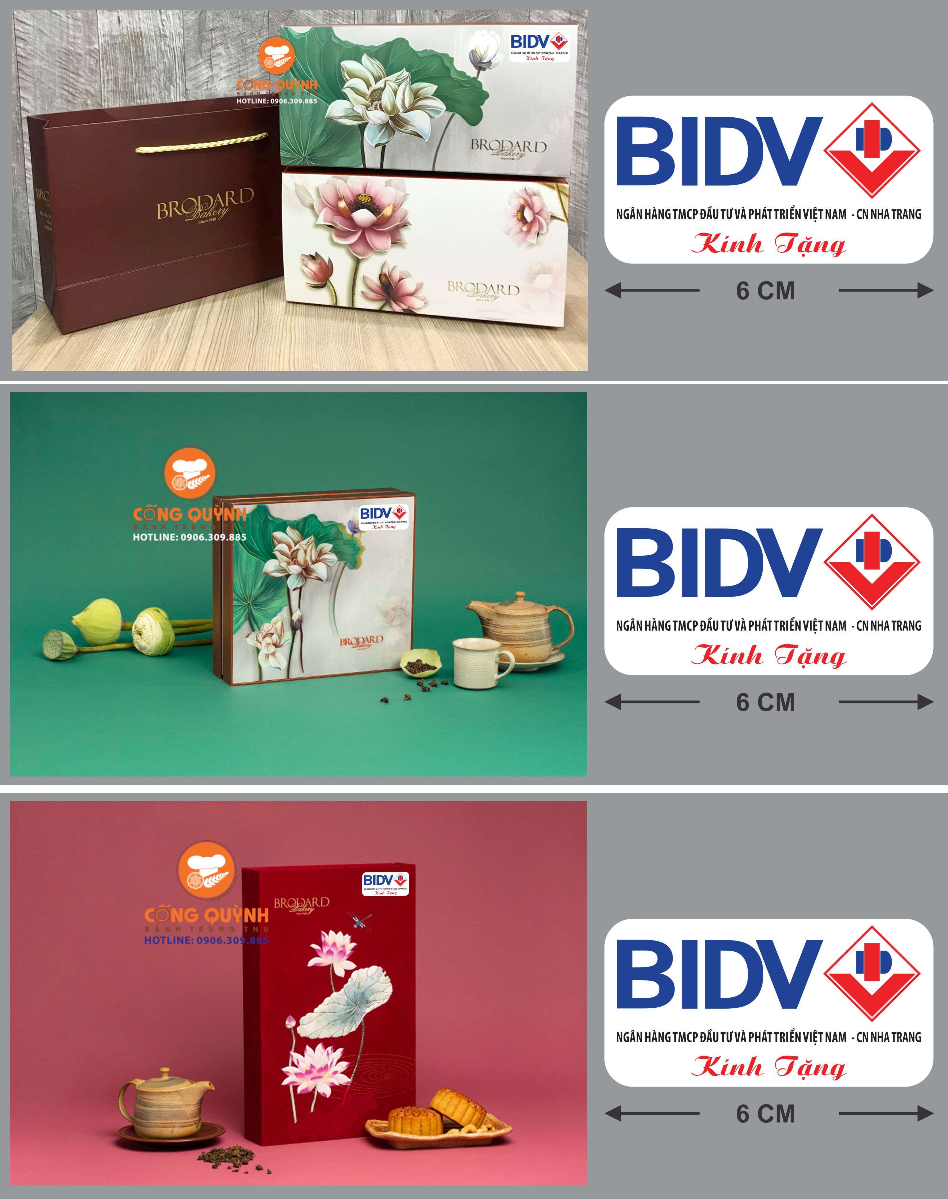 đơn hàng bánh trung thu in logo bidv